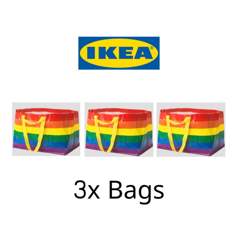 Set of 3 - Storstomma Rainbow pride ikea large shopping bags